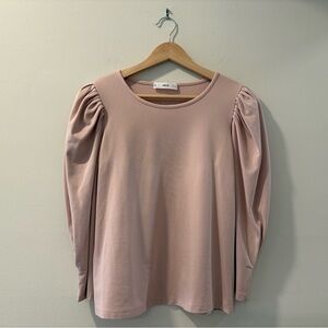 Mango MNG light pink puff sleeve blouse